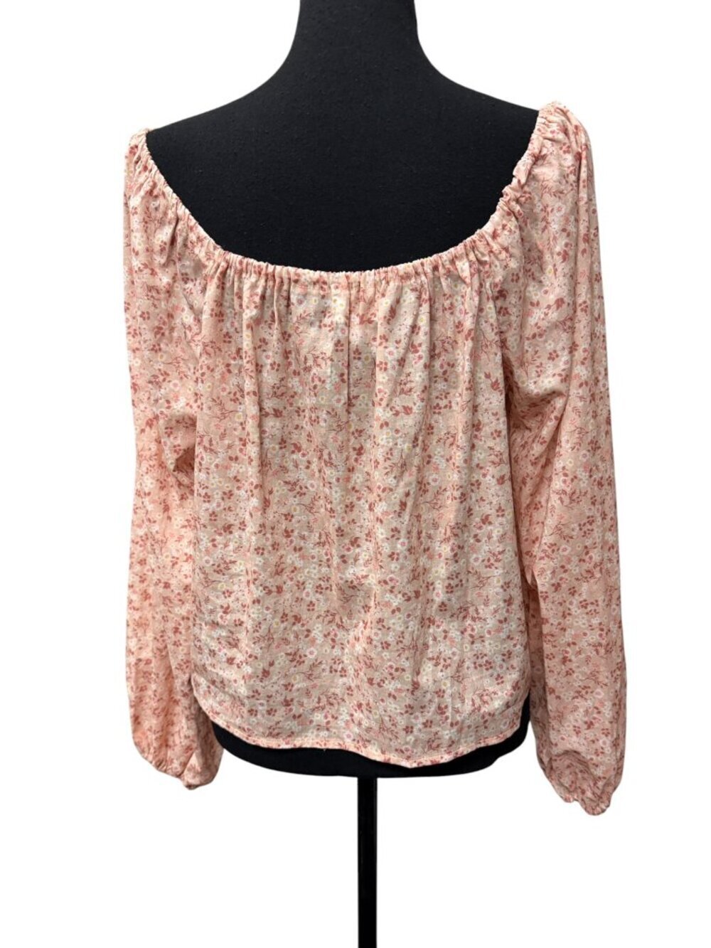 A Collective Story Blush Floral Embroidered Peasant Top Medium Cottagecore Boho - Picture 4 of 10